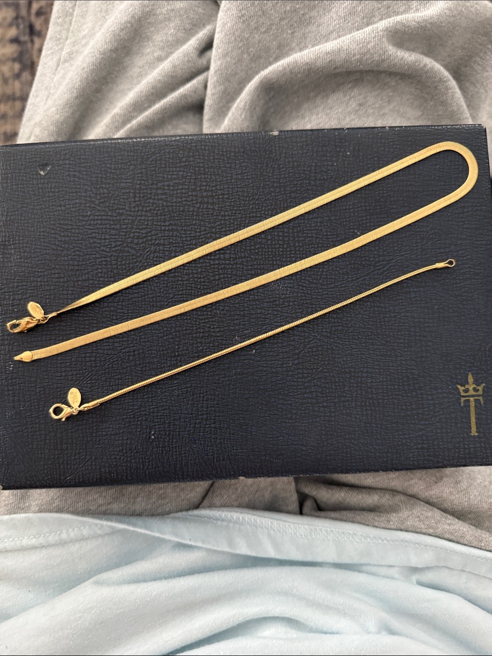 Gold-Tone Women's Necklace and Bracelet Set - Classic Chain Duo